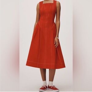 Anthropologie Red Sleeveless Dress